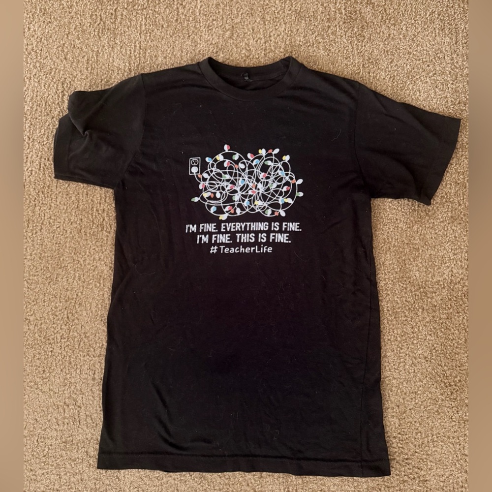 Black Graphic T-Shirt with Colorful Design